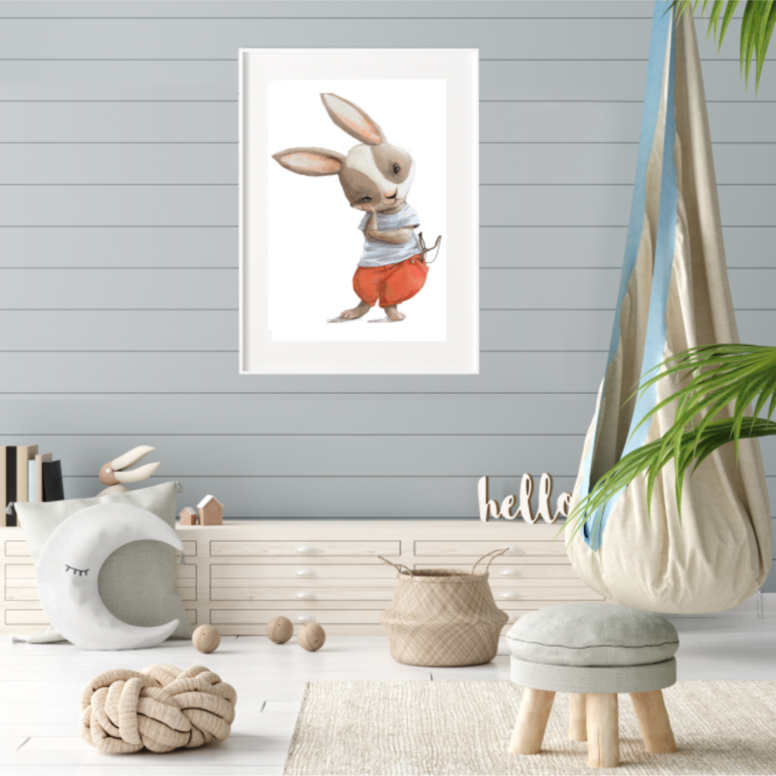 Plakat Zajączek Urwis z Procą 30x40 cm - ForWalls.eu