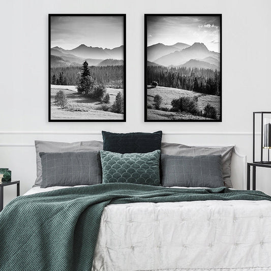 Plakaty Góry Zimą Las Dyptyk 53x73cm  ForWalls.eu