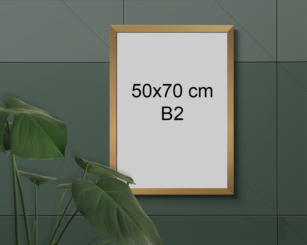 Ramka Drewniana 50x70 cm Złota  ForWalls.eu