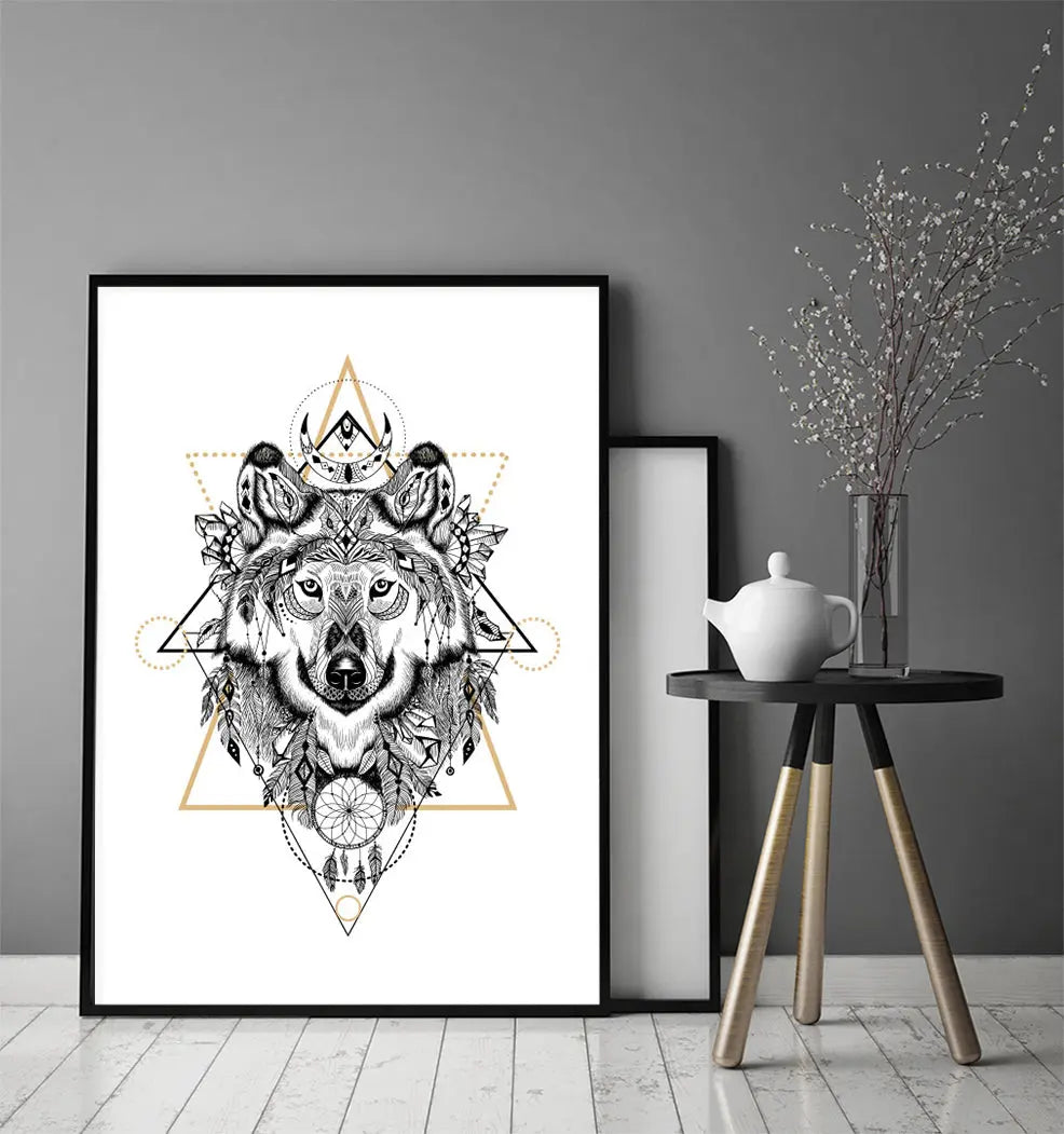 Plakat Tribal Wilk 33x43 cm - ForWalls.eu