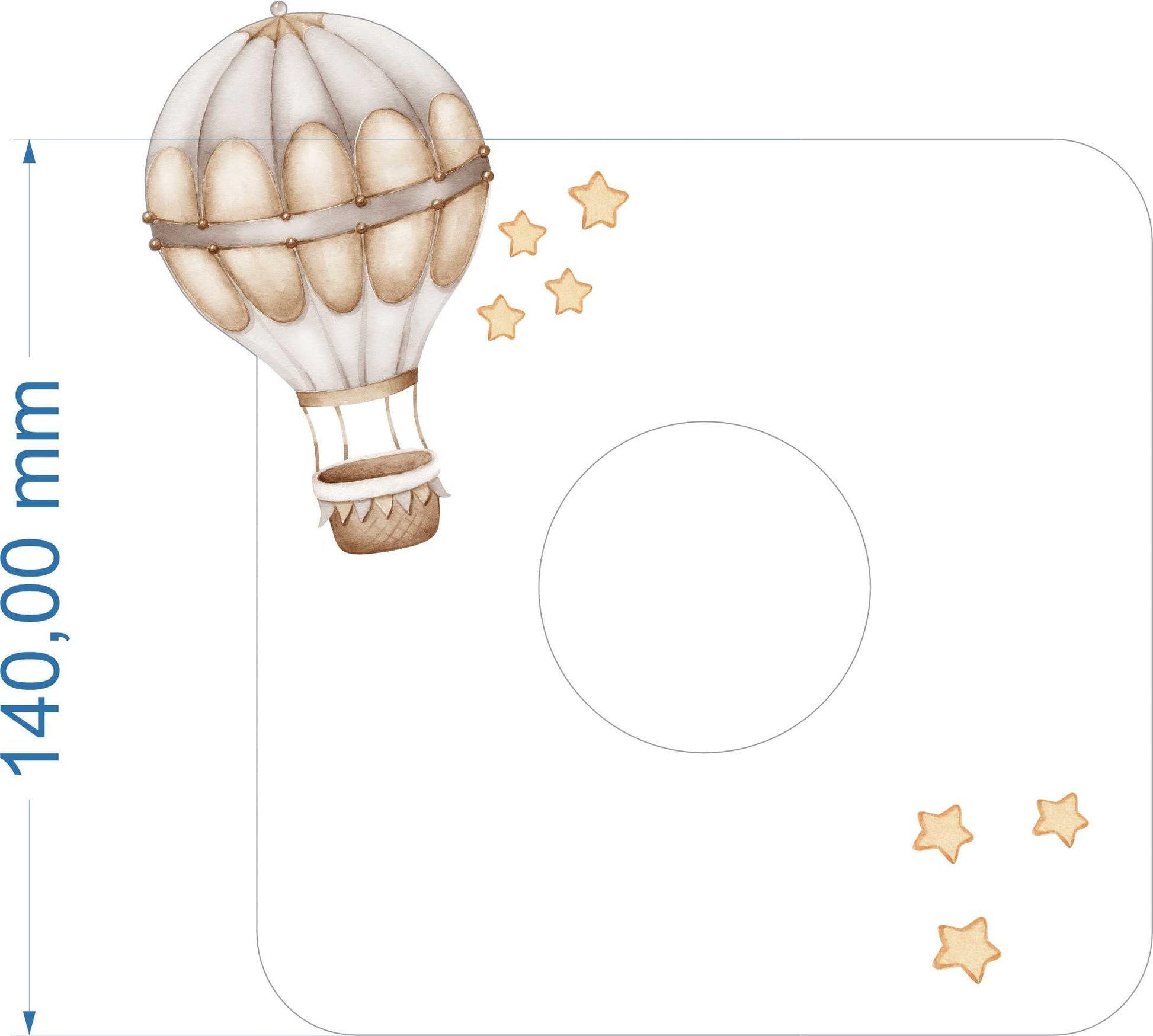 Naklejka dla dzieci włącznik kontakt Balon naklejka na ścianę ozdoba beżowa  ForWalls.eu