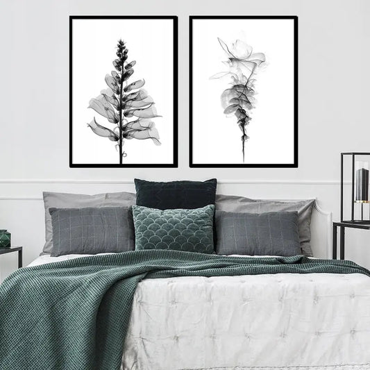 Plakaty Kwiaty Czarne Dyptyk 33x73cm - ForWalls.eu