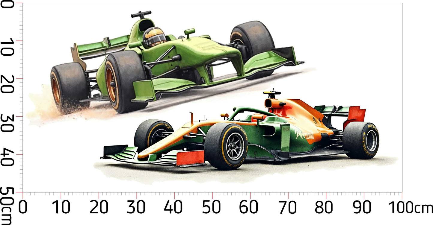 Naklejki na ścianę do pokoju chłopca dla nastolatka Auta F1 Wyścig  ForWalls.eu
