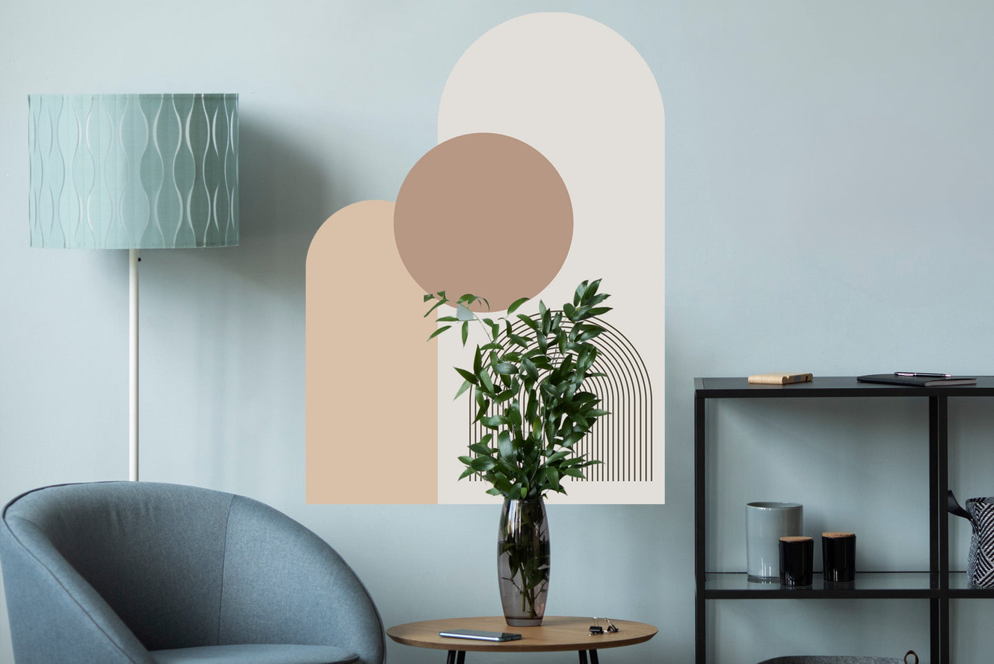 Naklejki na ścianę do salonu kuchni Boho Beż Duża Naklejka do sypialni  ForWalls.eu