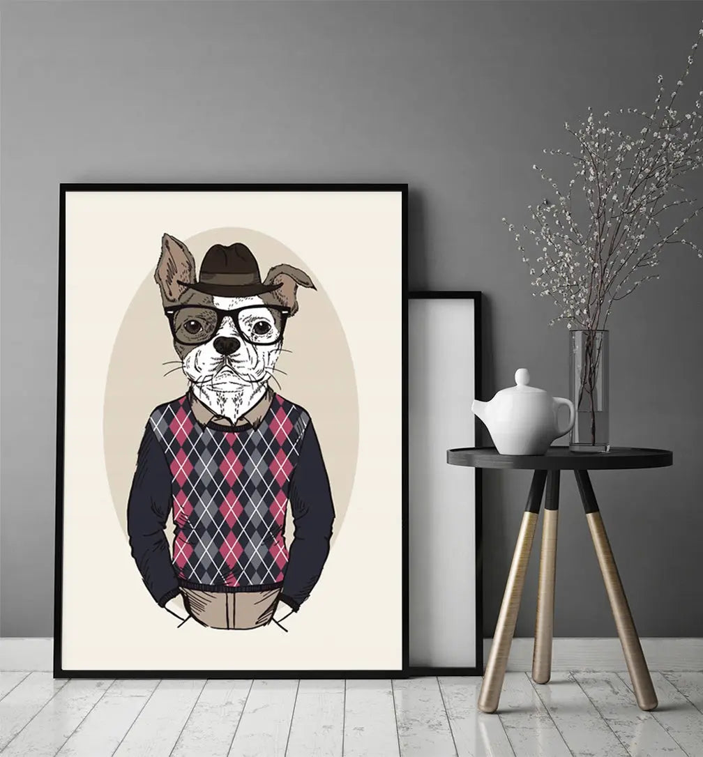 Plakat Pies Hipster 33x43 cm  ForWalls.eu