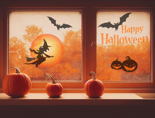 Naklejka dwustronna na okno Dekoracja Halloween Wielorazowe Naklejki Ozdoba  ForWalls.eu