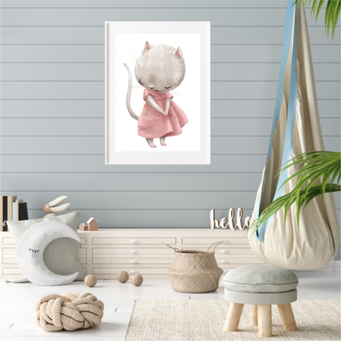 Plakat Kotka w Różowej Sukience 30x40 cm  ForWalls.eu