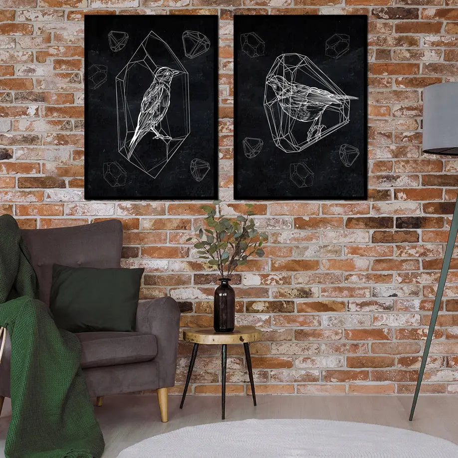 Plakaty Ptaki Szkic Dyptyk 33x43cm  ForWalls.eu