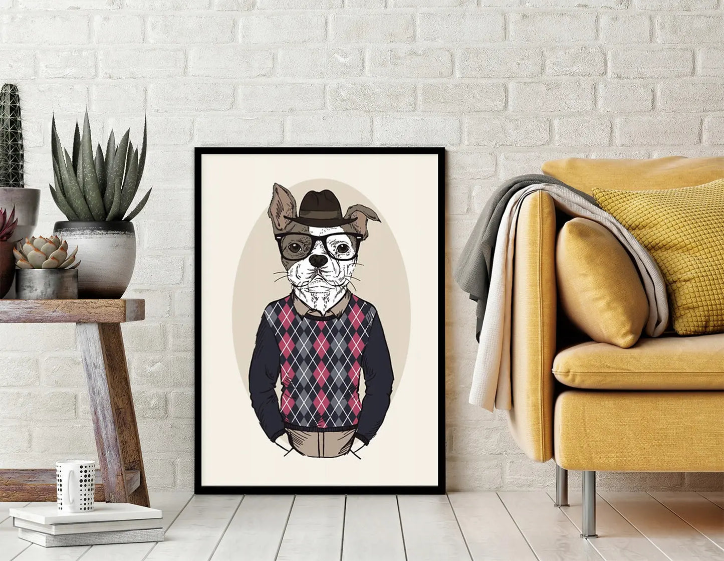 Plakat Pies Hipster 33x43 cm  ForWalls.eu