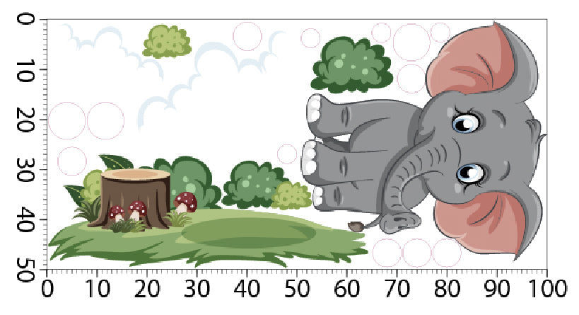 Naklejki ścienne do pokoju dziecięcego dla dziewczynki chłopca słoń safari  ForWalls.eu