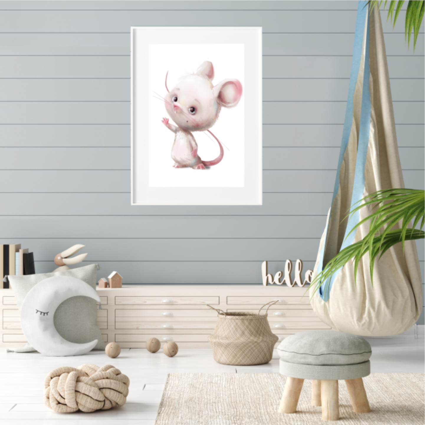 Plakat Myszka Machająca Łapką 30x40 cm - ForWalls.eu