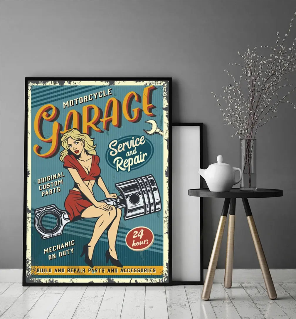 Plakat Garaż Pinup 33x43 cm  ForWalls.eu