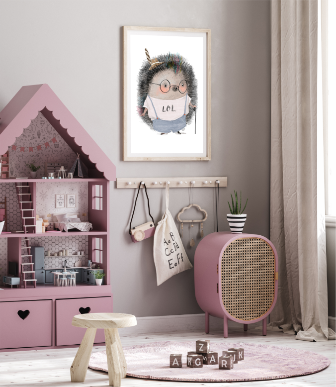 Plakat Jeżyk w Ogrodniczkach 30x40 cm - ForWalls.eu