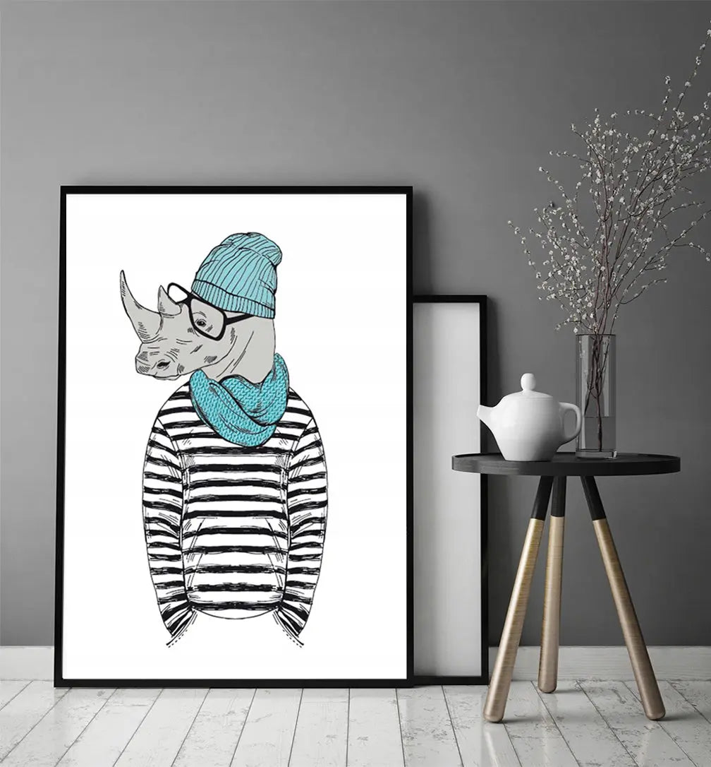 Plakat Nosorożec 33x43 cm  ForWalls.eu
