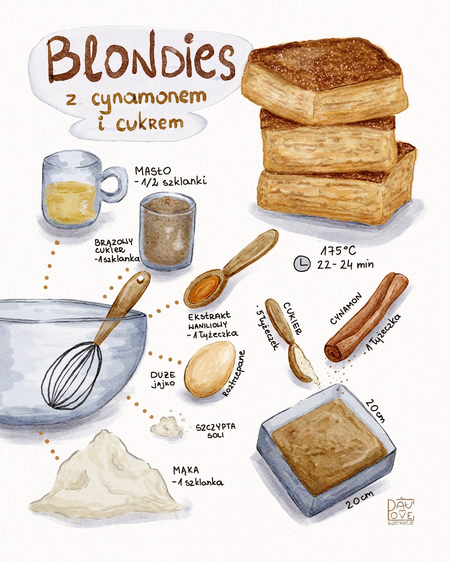 Plakat Ciasto Blondies  ForWalls.eu