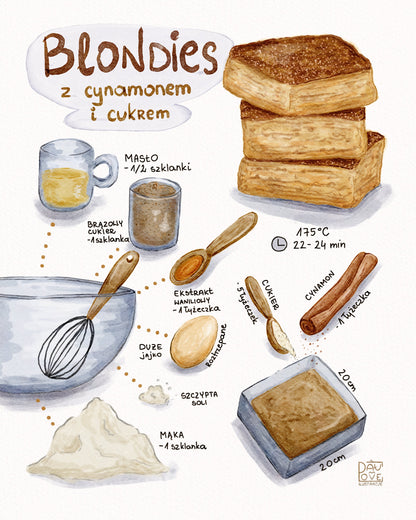Plakat Ciasto Blondies  ForWalls.eu