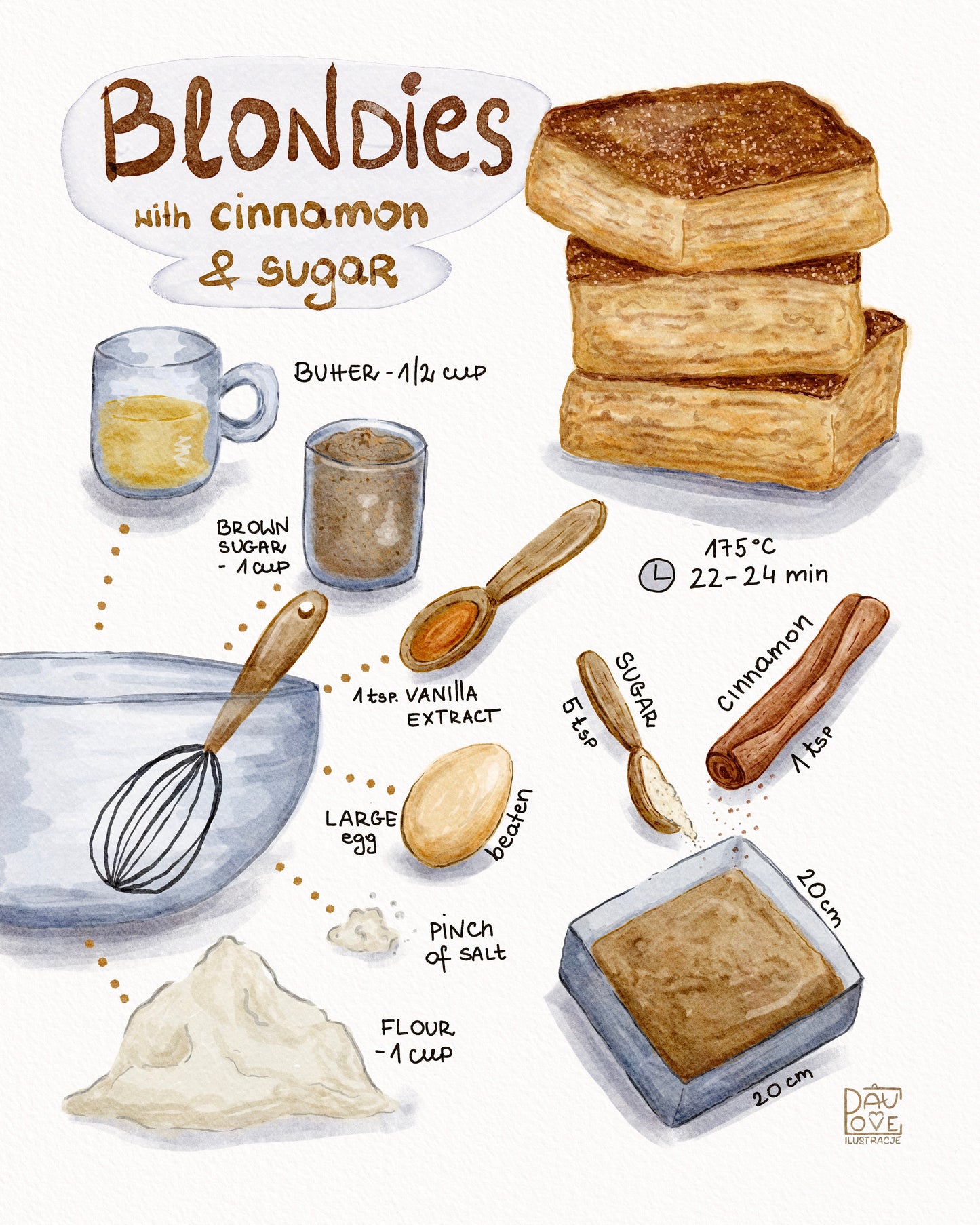 Plakat Ciasto Blondies  ForWalls.eu