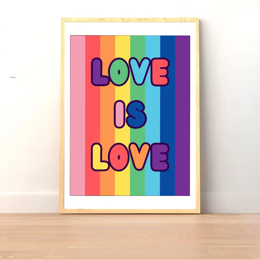 Plakat Love is Love (Rainbow Stripes) - ForWalls.eu