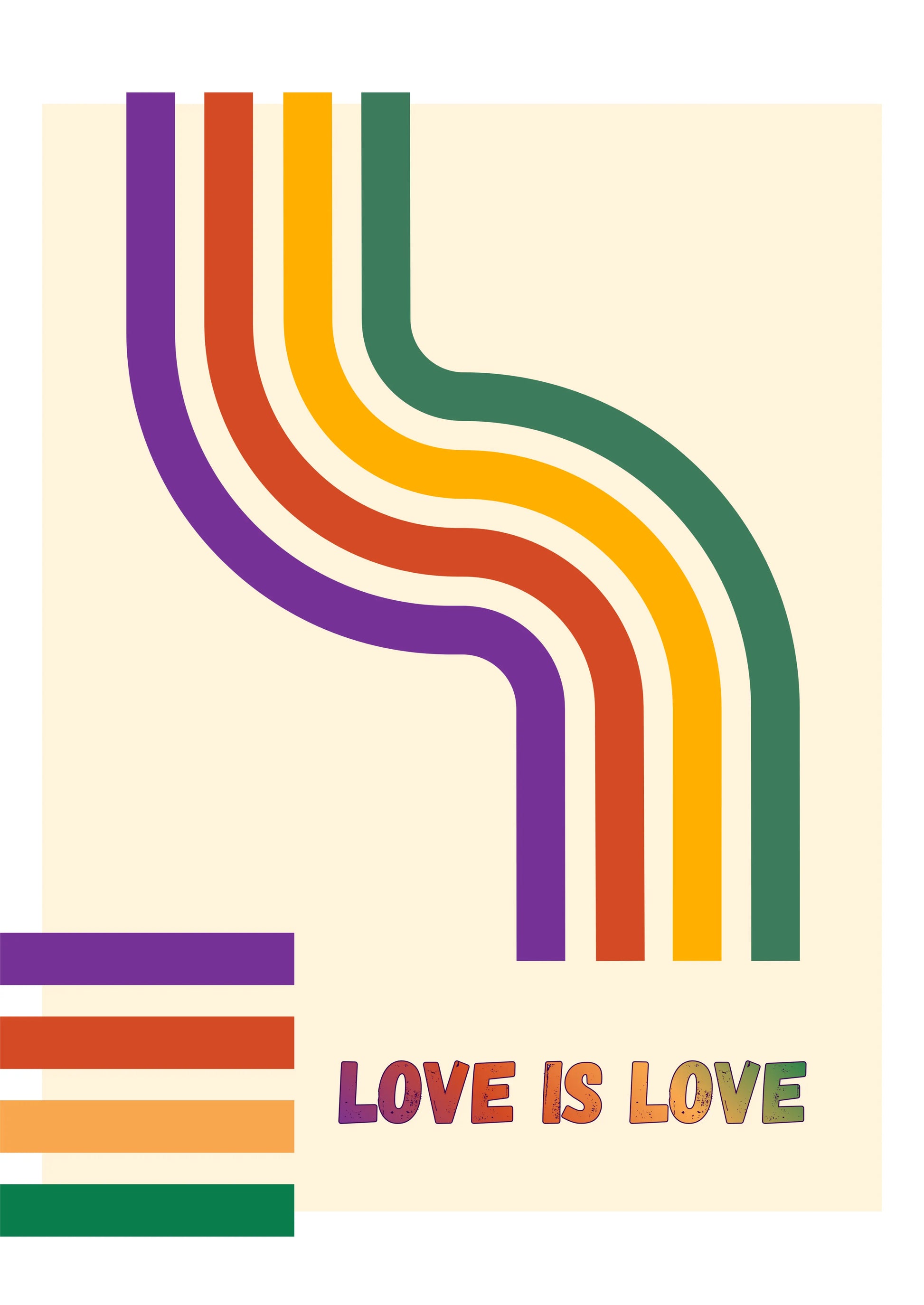 Plakat Love is Love (Retro Path) - ForWalls.eu