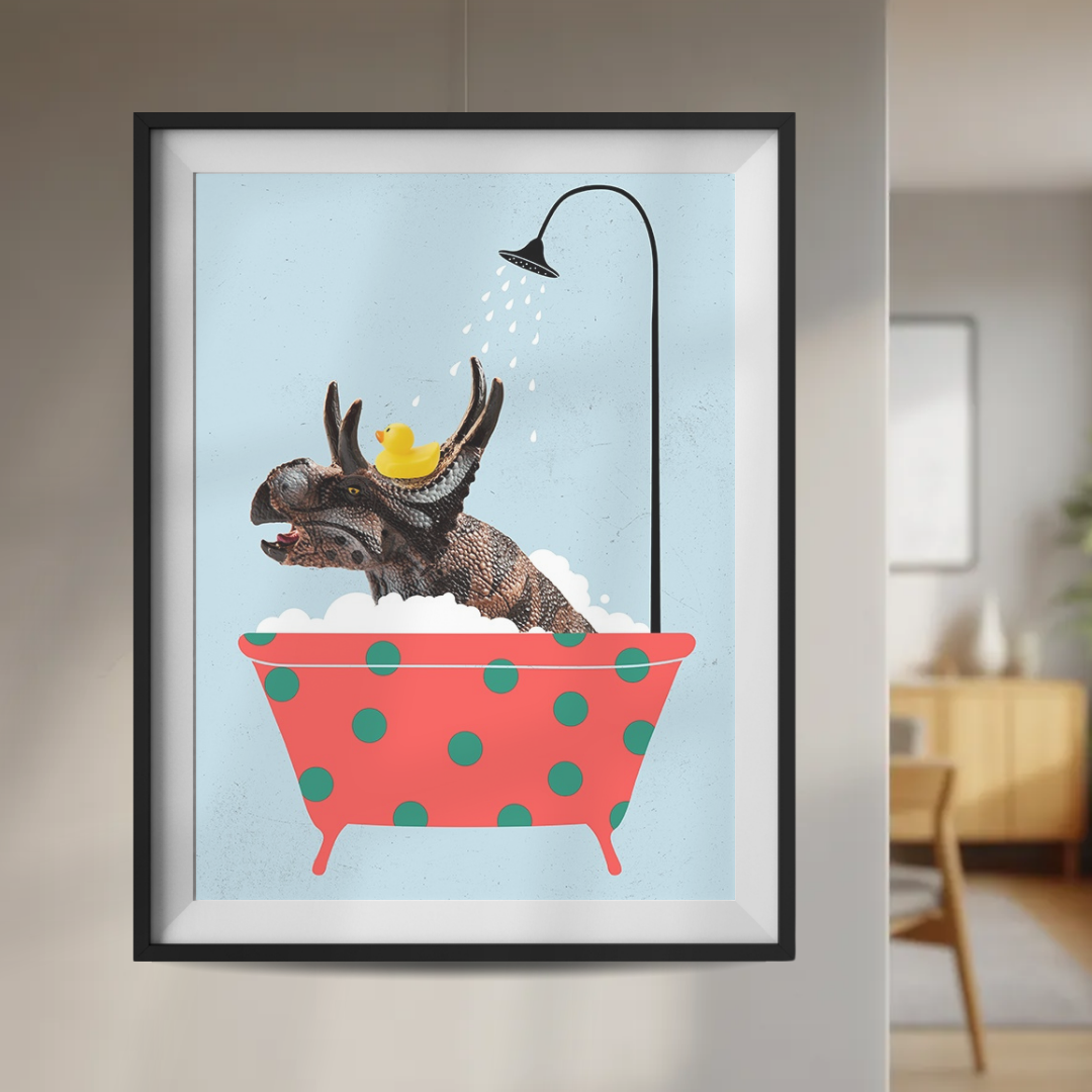 Plakat Kaczuszka Dinozaur - Pastelowy  ForWalls.eu