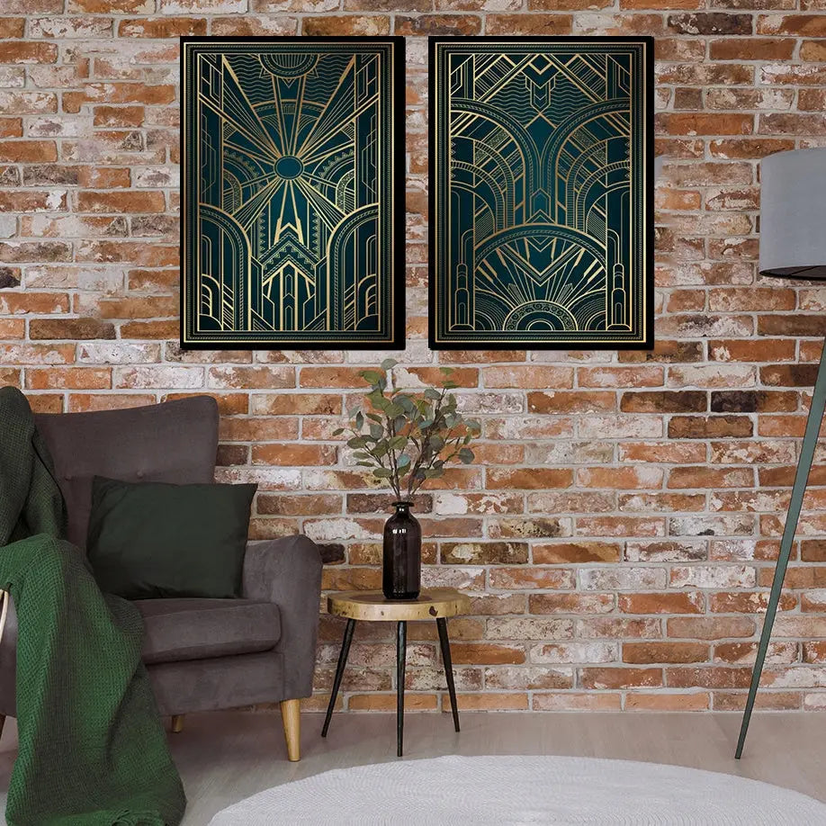 Plakaty Artdeco Czarny Dyptyk 53x73cm - ForWalls.eu