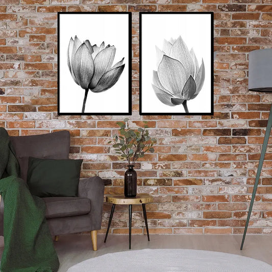 Plakaty Szkic Kwiaty Dyptyk 53x73cm - ForWalls.eu