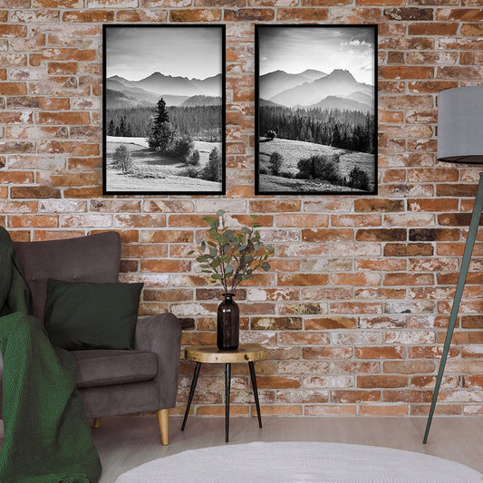 Plakaty Góry Zimą Las Dyptyk 53x73cm  ForWalls.eu