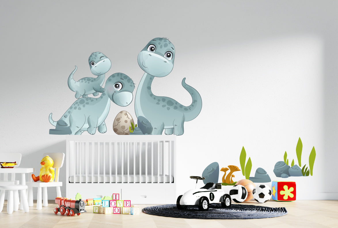 Naklejki na ścianę meble dla dzieci malucha do pokoju dziecięcego Dinozaury  ForWalls.eu