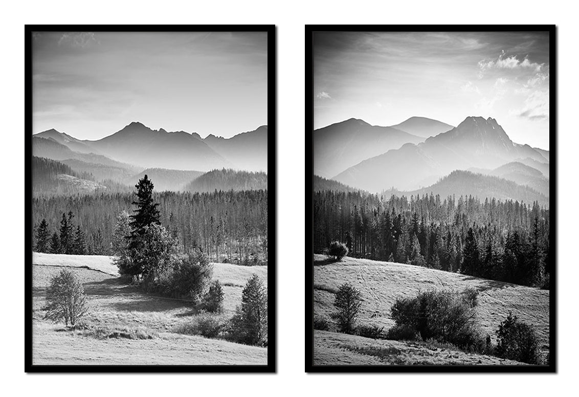 Plakaty Góry Zimą Las Dyptyk 53x73cm  ForWalls.eu