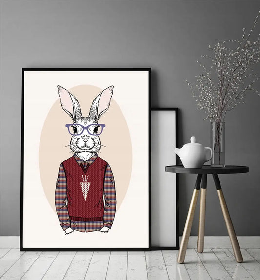 Plakat Królik Hipster 33x43 cm  ForWalls.eu
