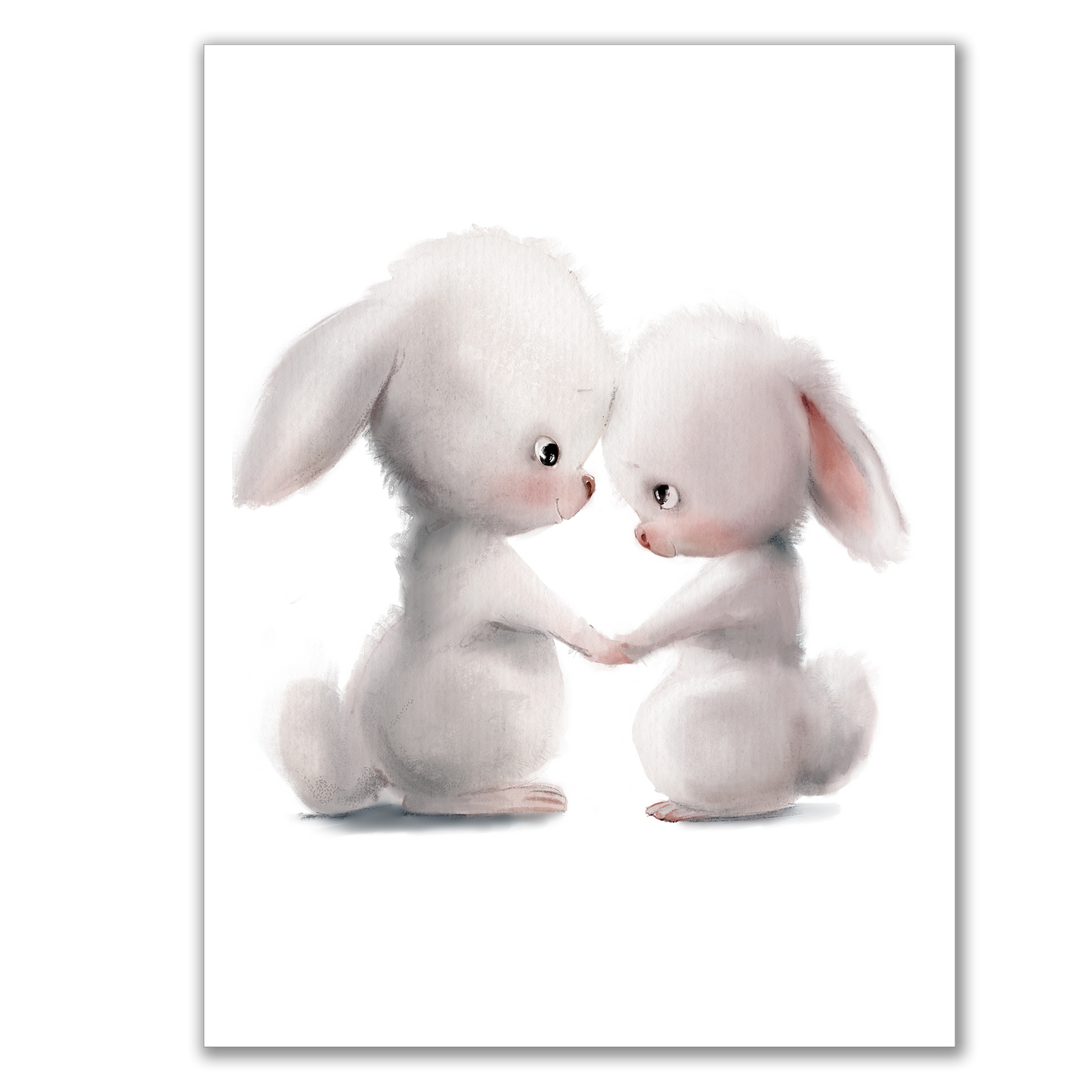 Plakat Dwa Króliczki Trzymające się za Łapki 30x40 cm - ForWalls.eu