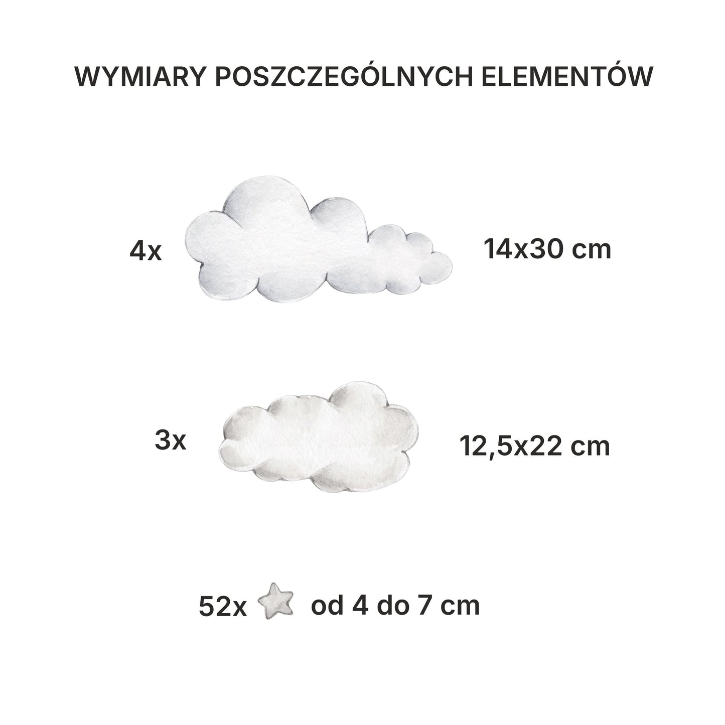 Naklejki do pokoju dziecka Niebo Chmury Gwiazdy Naklejki na ścianę meble  ForWalls.eu
