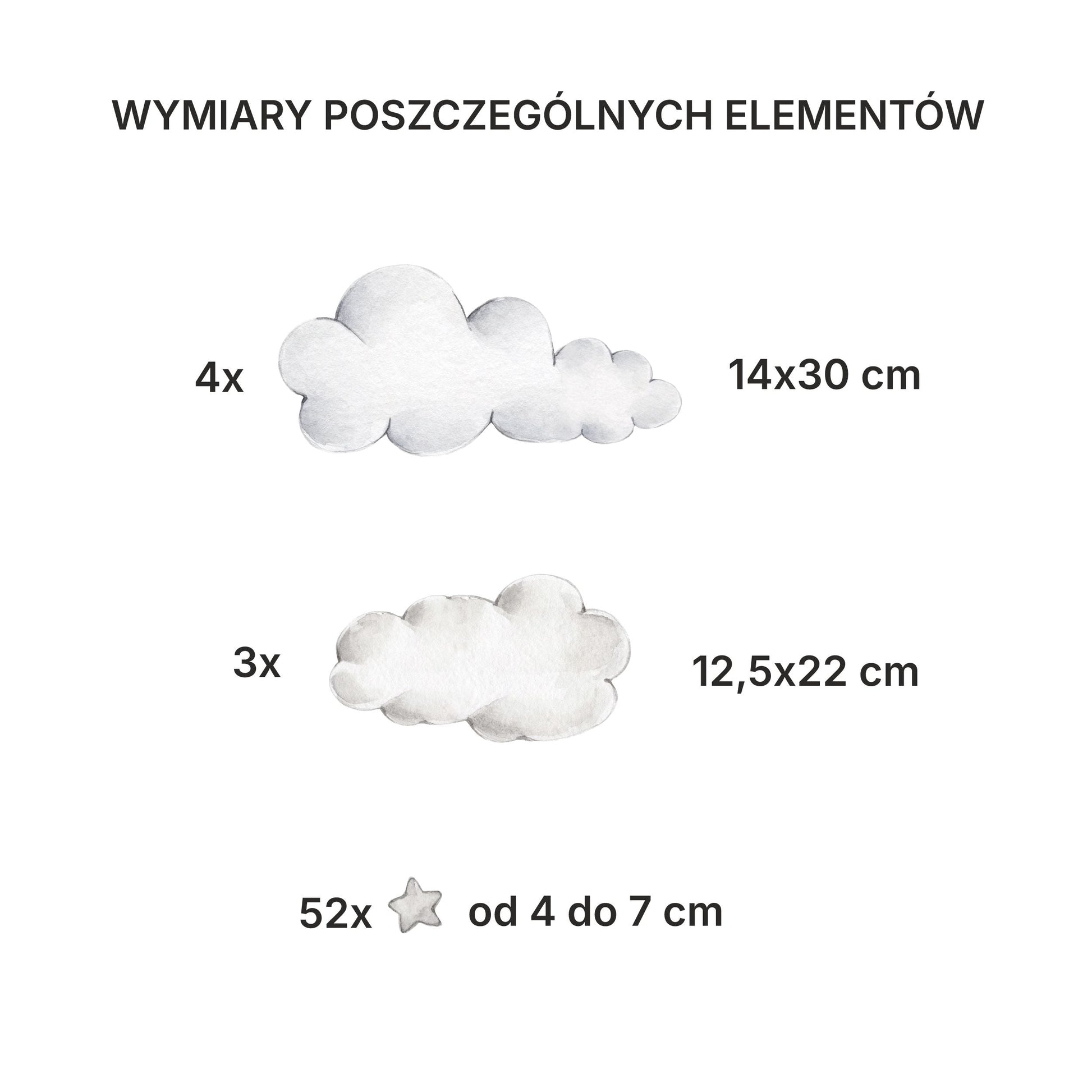 Naklejki do pokoju dziecka Niebo Chmury Gwiazdy Naklejki na ścianę meble  ForWalls.eu