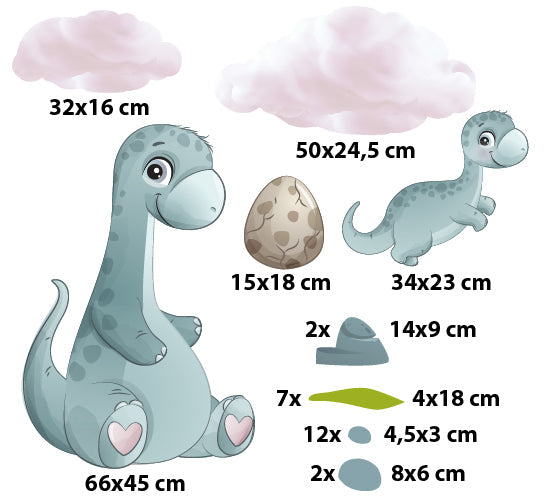 Naklejki na ścianę meble dla dzieci maluchów do pokoju chłopca Dinozaury  ForWalls.eu