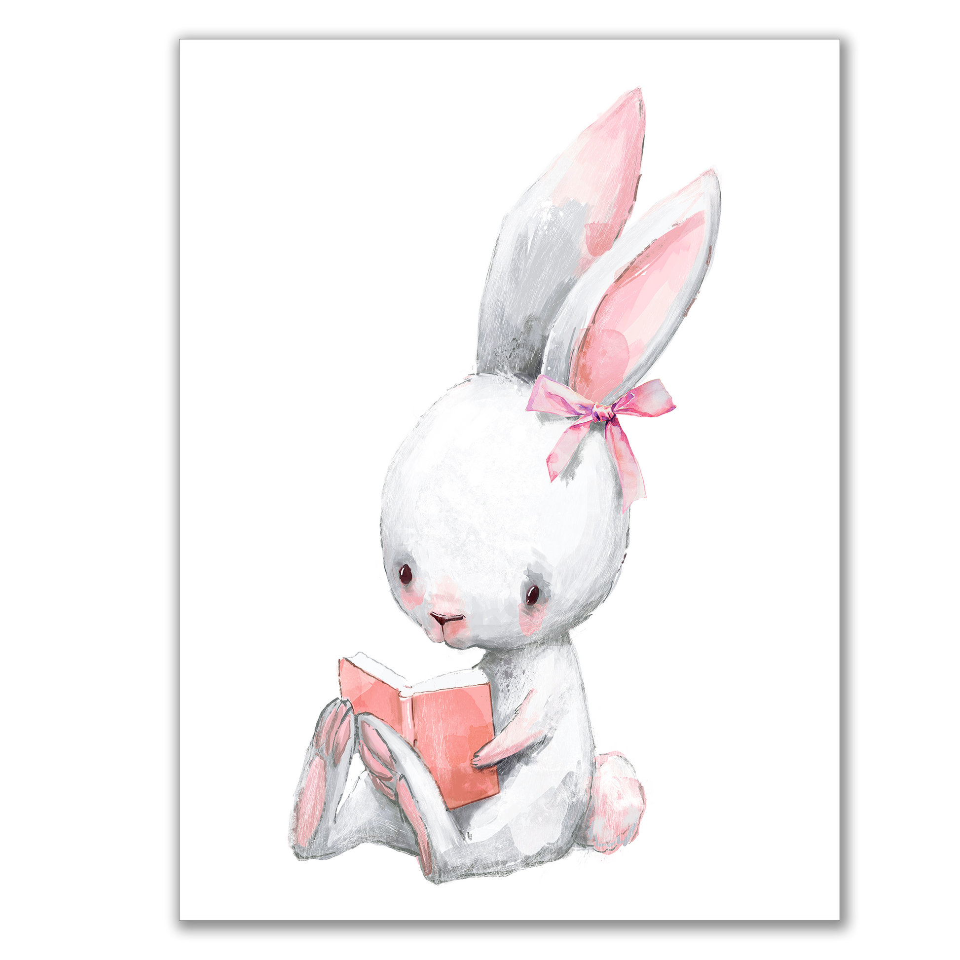 Plakat Króliczka Czytająca Książkę 30x40 cm  ForWalls.eu