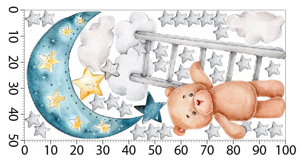 Urocze naklejki ścienne na ścianę meble dla dziewczynek chłopców Miś  ForWalls.eu