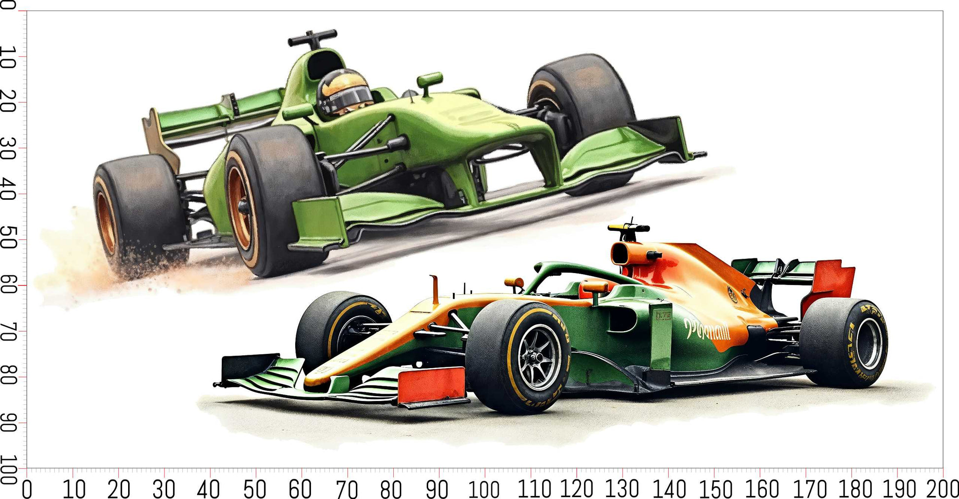 Naklejki na ścianę do pokoju chłopca dla nastolatka Auta F1 Wyścig  ForWalls.eu