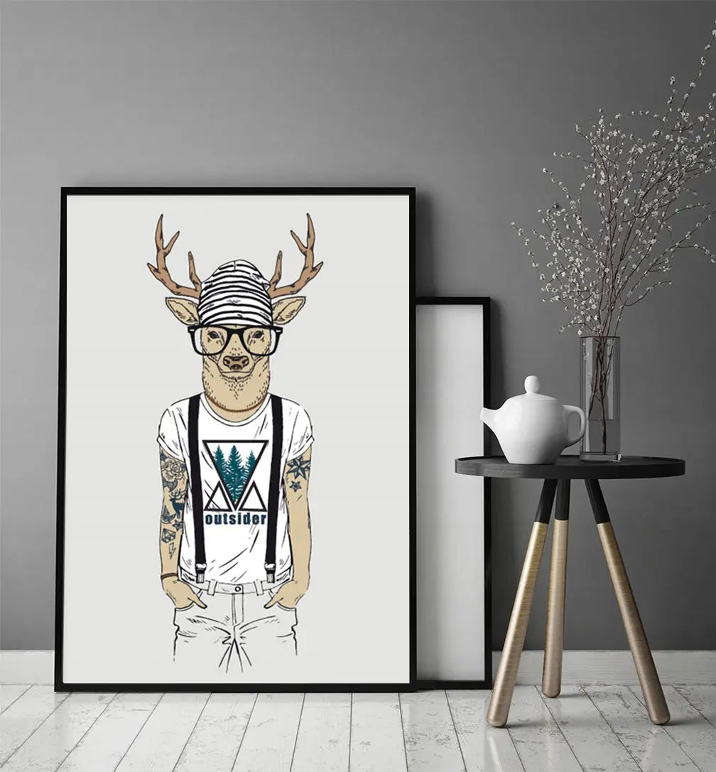 Plakat Jeleń Hipster 33x43 cm  ForWalls.eu