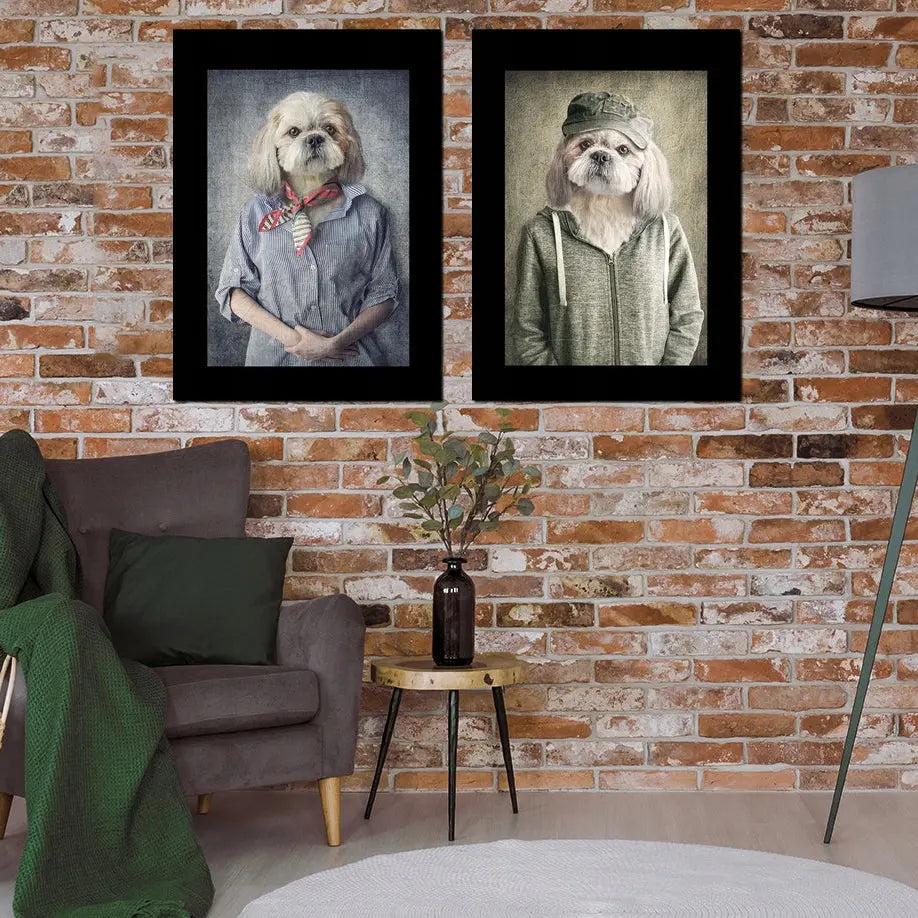 Plakaty Psy W Bluzach Dyptyk 33x43cm  ForWalls.eu