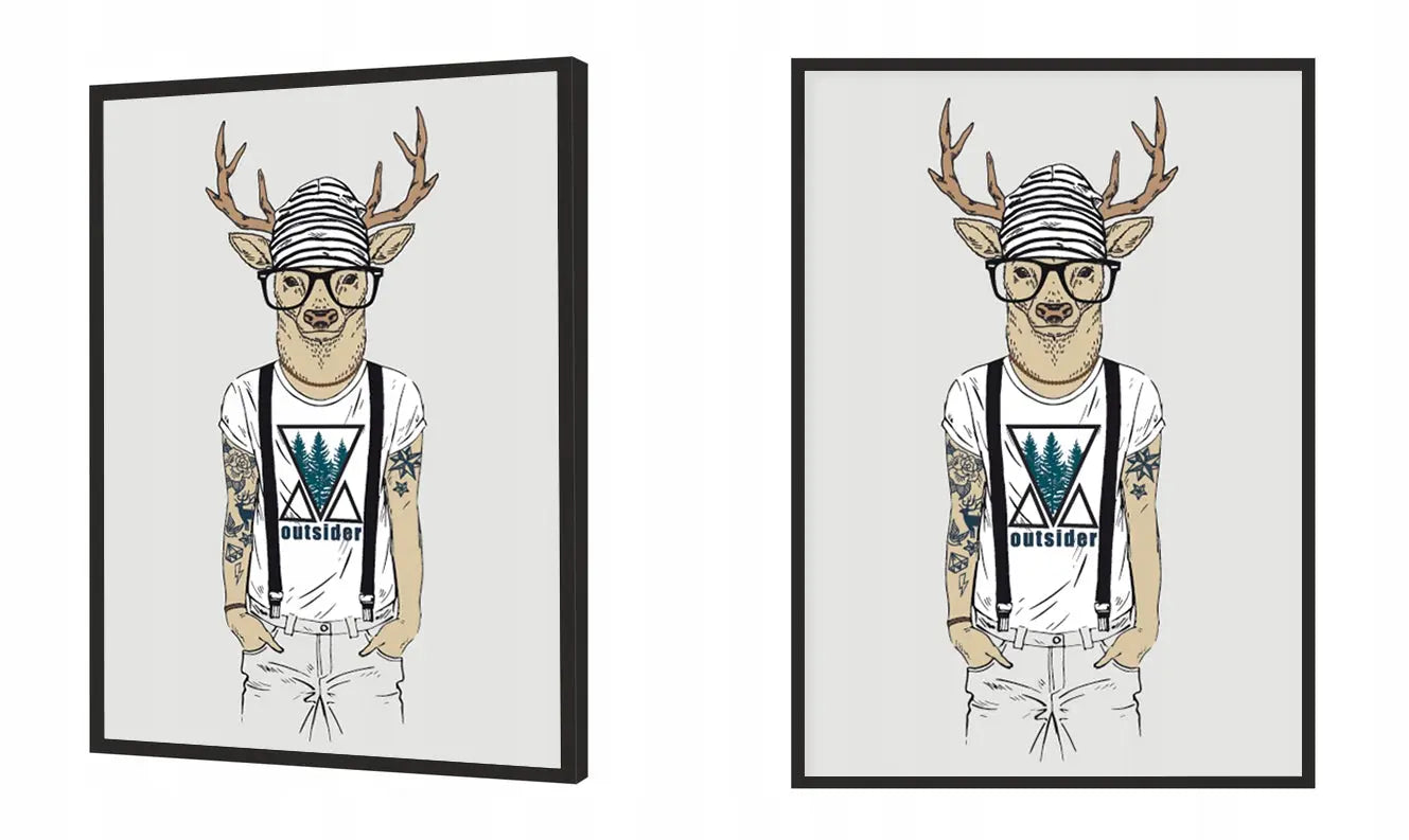 Plakat Jeleń Hipster 33x43 cm  ForWalls.eu
