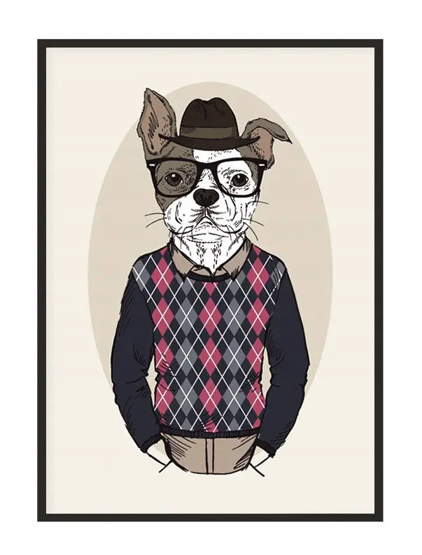 Plakat Pies Hipster 33x43 cm  ForWalls.eu
