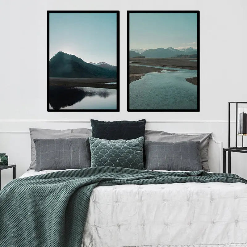 Plakaty Plalaty Góry Jezioro Dyptyk 53x73cm - ForWalls.eu