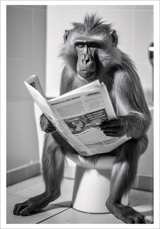 Plakat Małpa Kibel Gazeta  ForWalls.eu