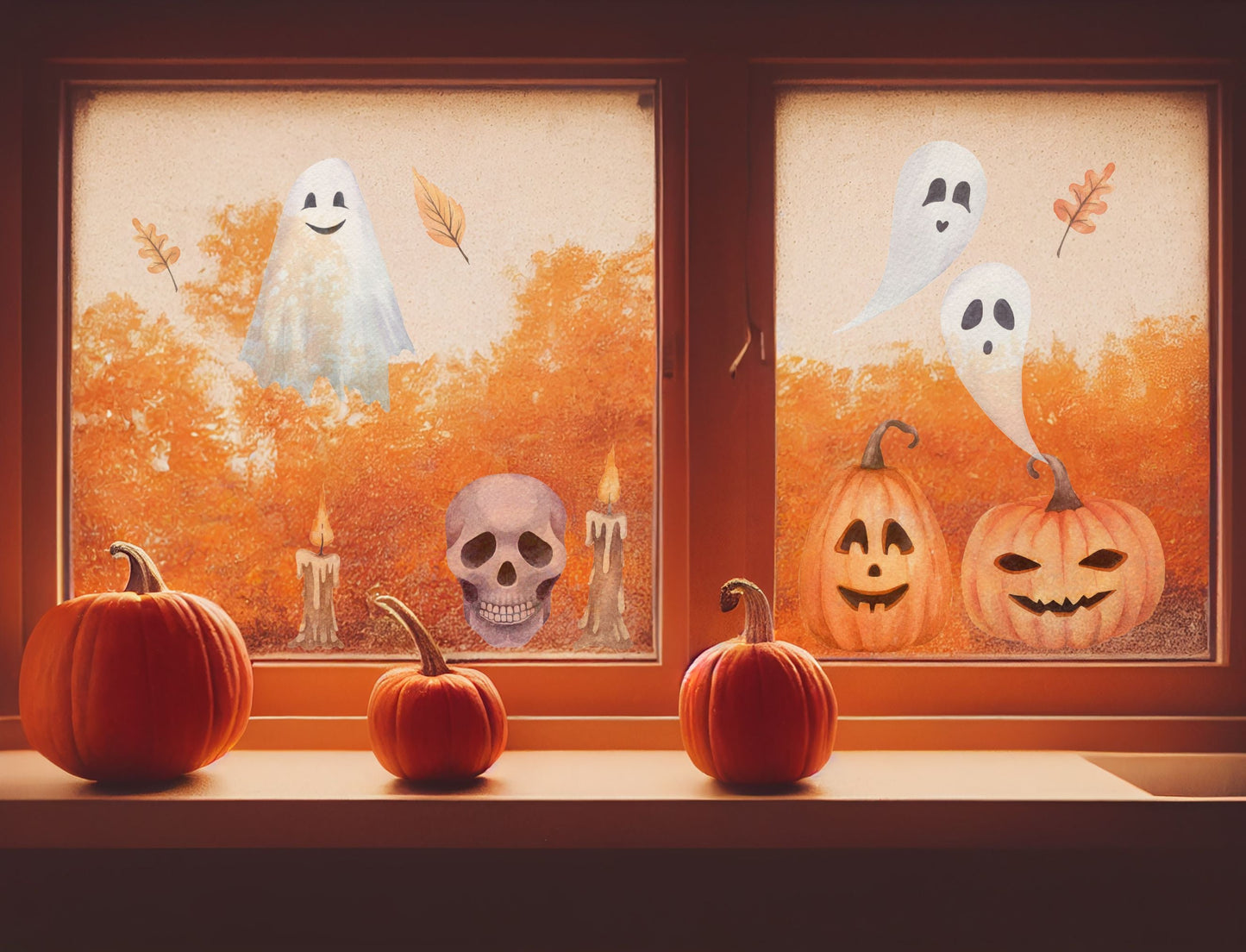 Naklejka dwustronna na okno Dekoracja Halloween wielokrotnego użytku 45x60  ForWalls.eu