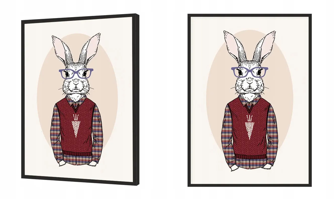Plakat Królik Hipster 33x43 cm  ForWalls.eu