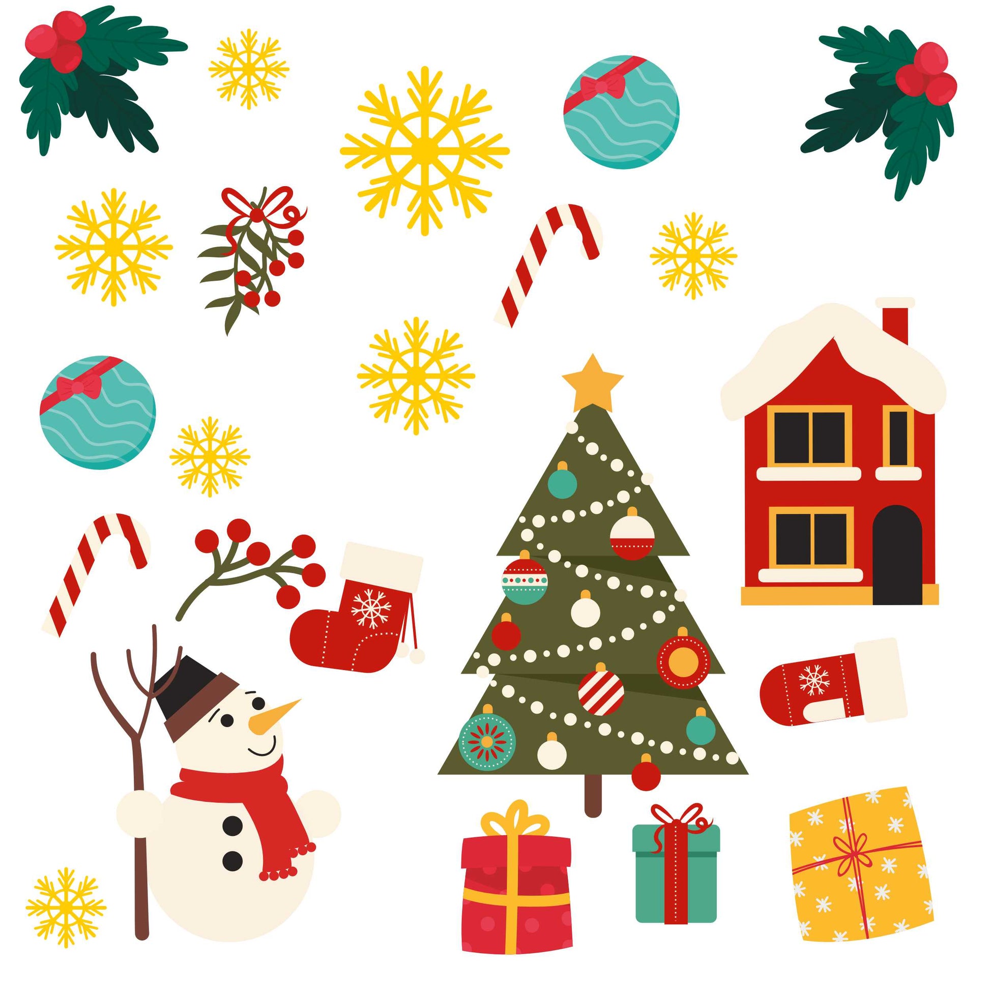 Naklejki dwustronne na okno Wielorazowe Ozdoby Świąteczne na szybę