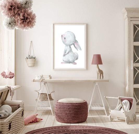 Plakat Króliczek Siedzący z Profilu 30x40 cm  ForWalls.eu