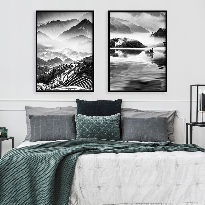 Plakaty Góry Czarno Białe Dyptyk 33x43cm  ForWalls.eu