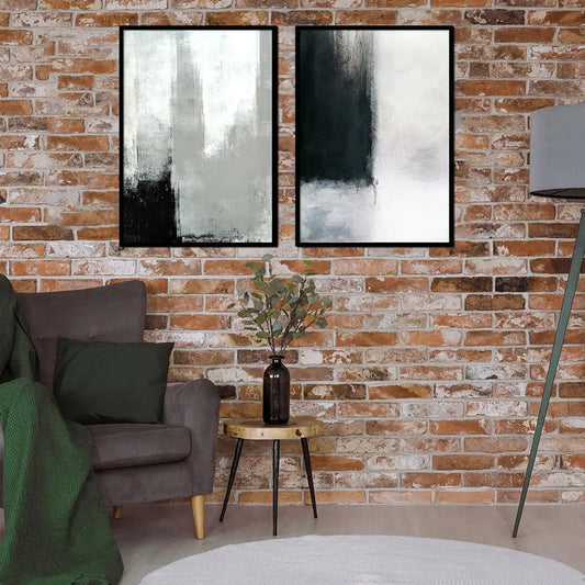 Plakaty Abstrakcja Czarno-biała Dyptyk 53x73cm - ForWalls.eu