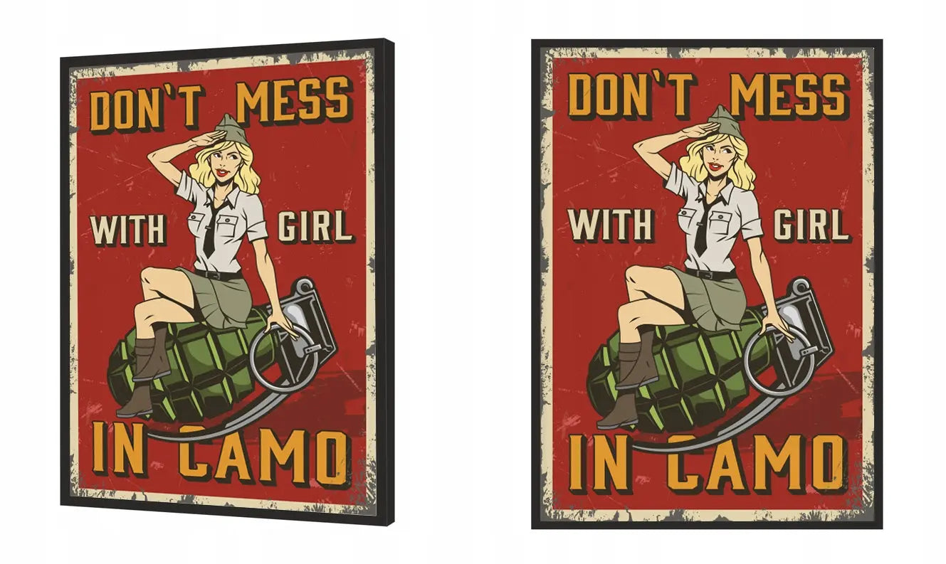Plakat Girl in Camo Pinup 33x43 cm  ForWalls.eu